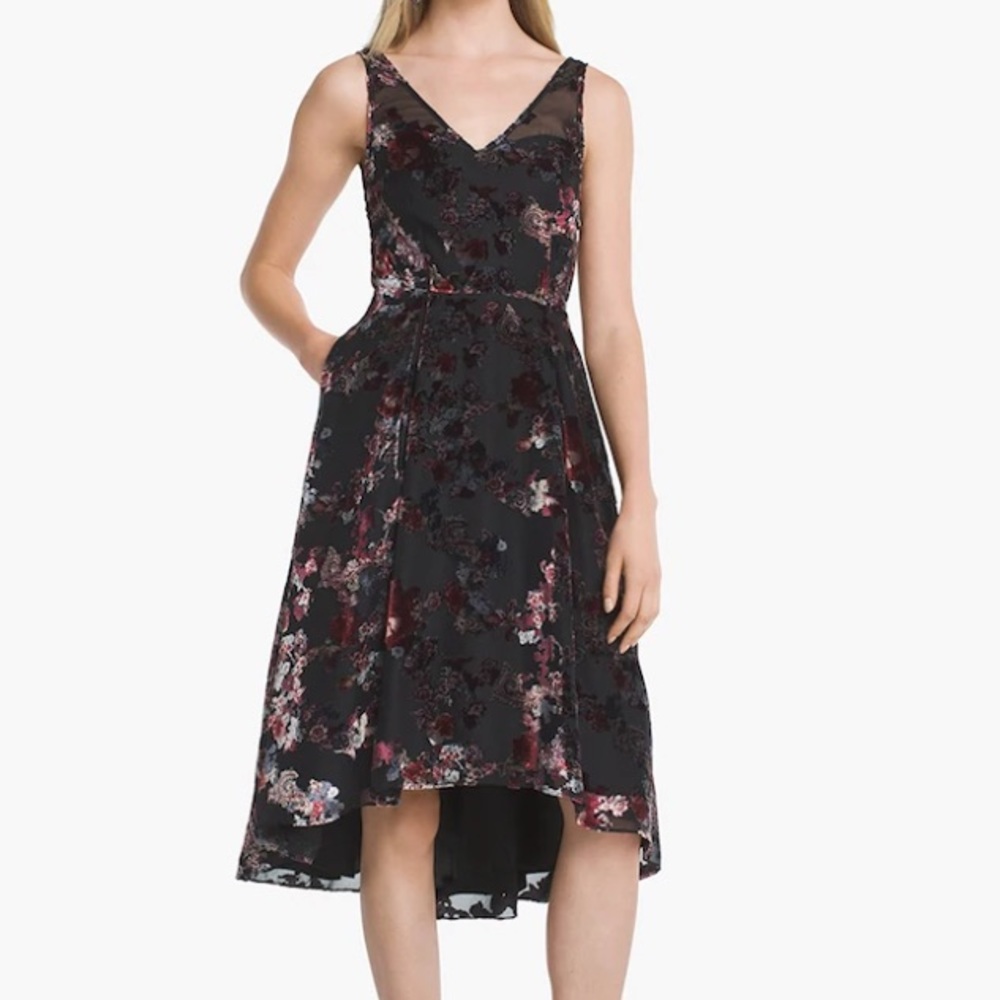 White House Black Market Floral Burnout Dress 12